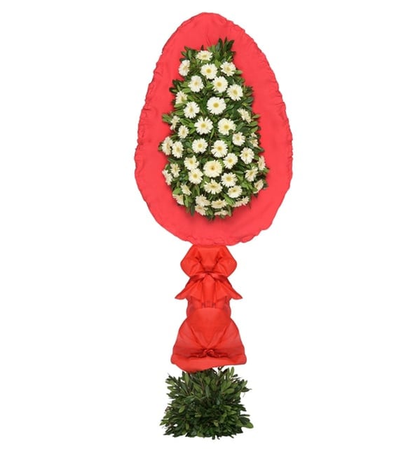 BEYAZ GERBERA ÇELENK TASARIMI