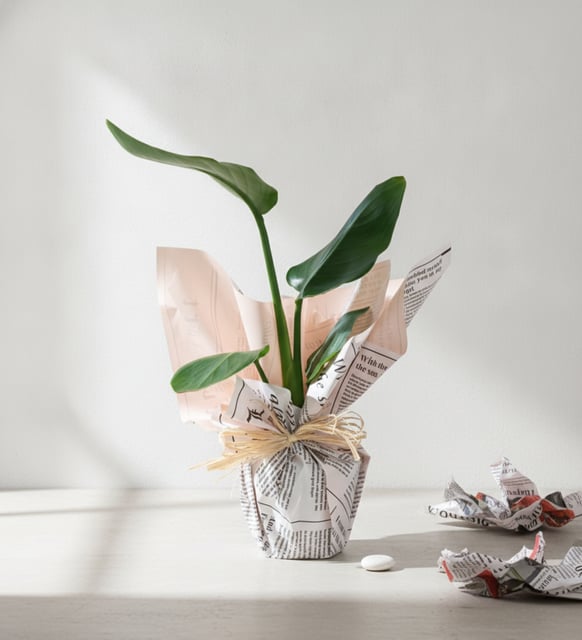 Gazete Buket Kağıtlı Starliçe Bitkisi