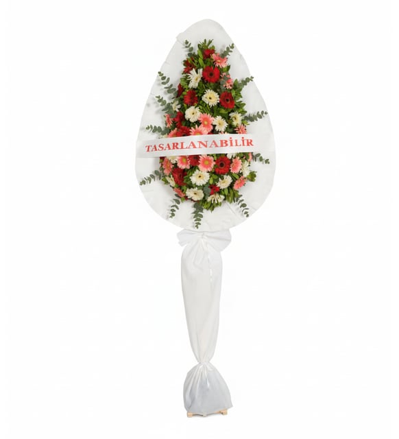 Karışık Gerbera Tek Kat Çelenk