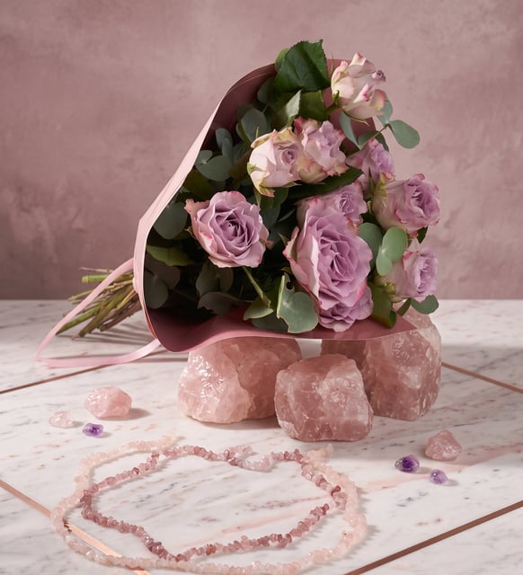 Koyu Somon Bukette 10 Lila Gül